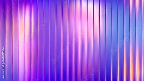Abstract background with vertical metallic stripes in purple and blue gradient colors