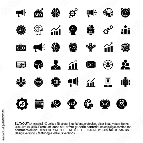Collection of Business and Technology Icons.