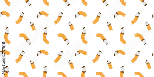 Cuadro en lienzo Seamless pattern with cigarette butts and filters