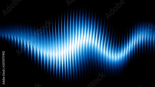 Abstract blue light wave background, glowing vertical lines pattern, digital technology concept
