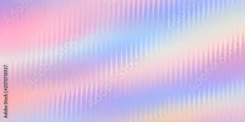 Abstract holographic background with vertical wavy lines in pastel pink and blue gradient