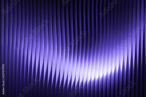 Abstract background of vertical wavy purple paper sheets with soft lighting
