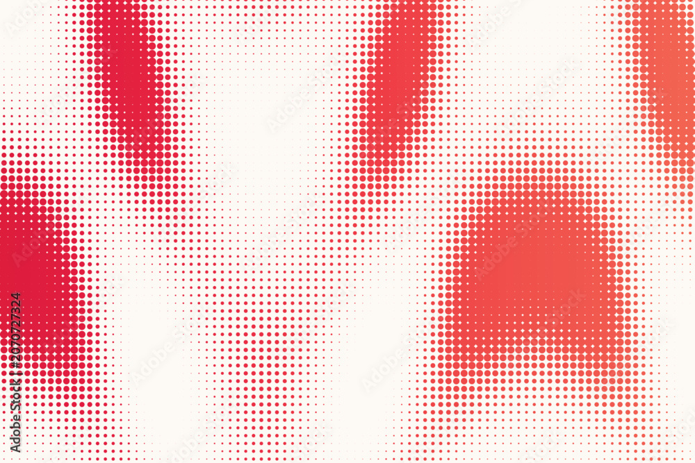 Fototapeta premium Pixelated gradient red wave patterns on white background, pixelart abstract
