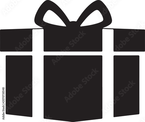 Black gift box with ribbon