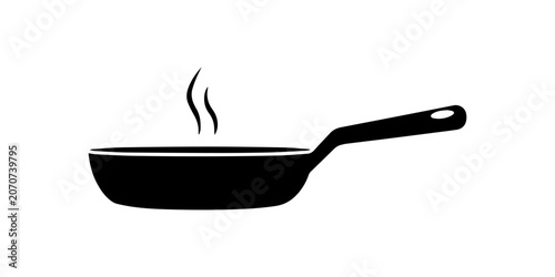 Fotografi silhouette, Kitchen pans for frying, Frying pan with long handle, kitchenware dishes, fryingpan white or transparent background, The frying pan, Frying pan isolated