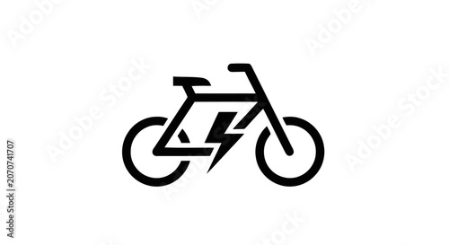Bild auf Leinwand Electric bicycle icon with lightning.
