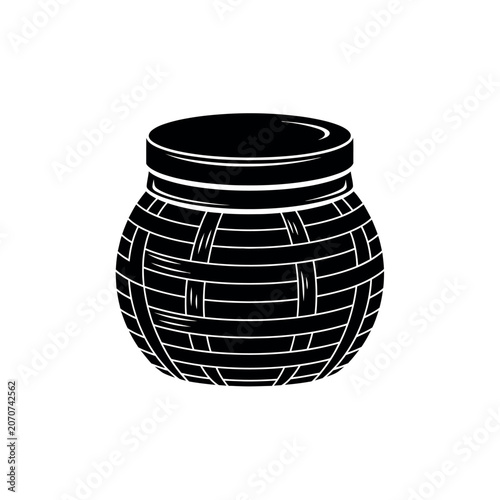 Foto Black and white barrel illustration.