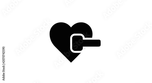 Fotografie Heart with padlock symbol love security.