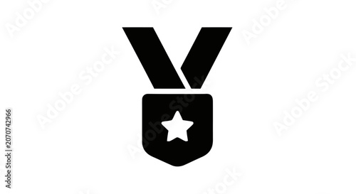Bild auf Leinwand Medal Icon with Star Symbol.