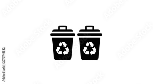 Recycling bins with lids closed.