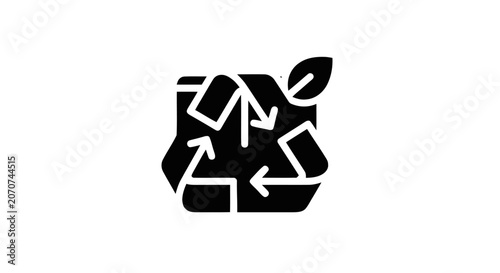 Recycling symbol with arrows logo.