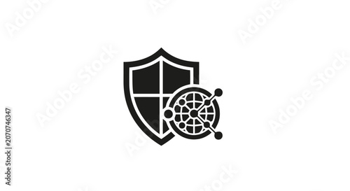 Bild auf Leinwand Shield and target icon symbol.
