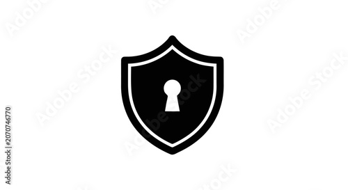 Cuadro en lienzo Shield with keyhole security symbol icon.