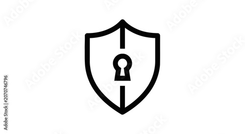 Fotografie Shield with keyhole security symbol icon.