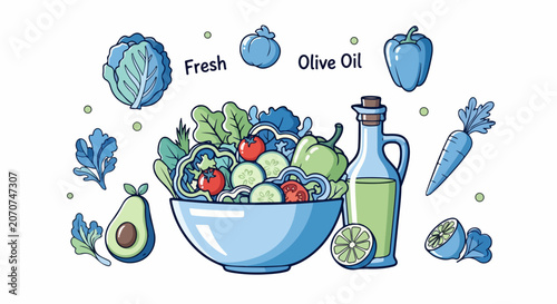 Fresh vegetables in a bowl.