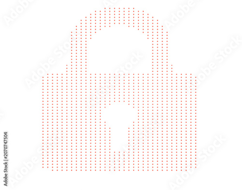 Futuristic Hologram Security Lock. Simple Red Glowing Padlock Icon Illustration
