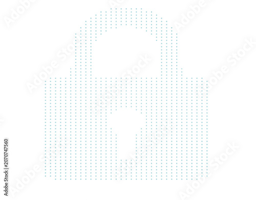 Simple Hologram Lock Icon. Futuristic Security Padlock Symbol with Glowing Effect Isolated Illustration

