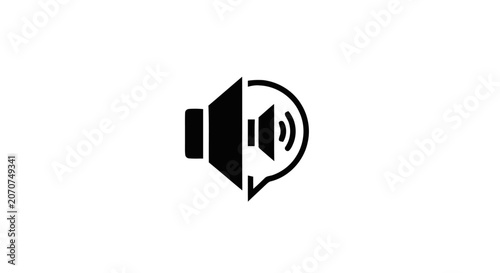 Konstfotografi Sound speaker icon with speech bubble.