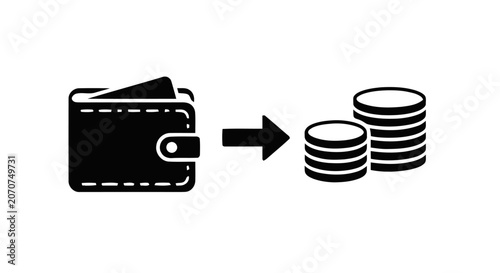 Fotografie Wallet with money coins exchange.