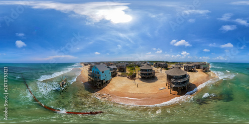 фотографія Aerial 360 photo Buxton North carolina Outer Banks where beach homes are being w