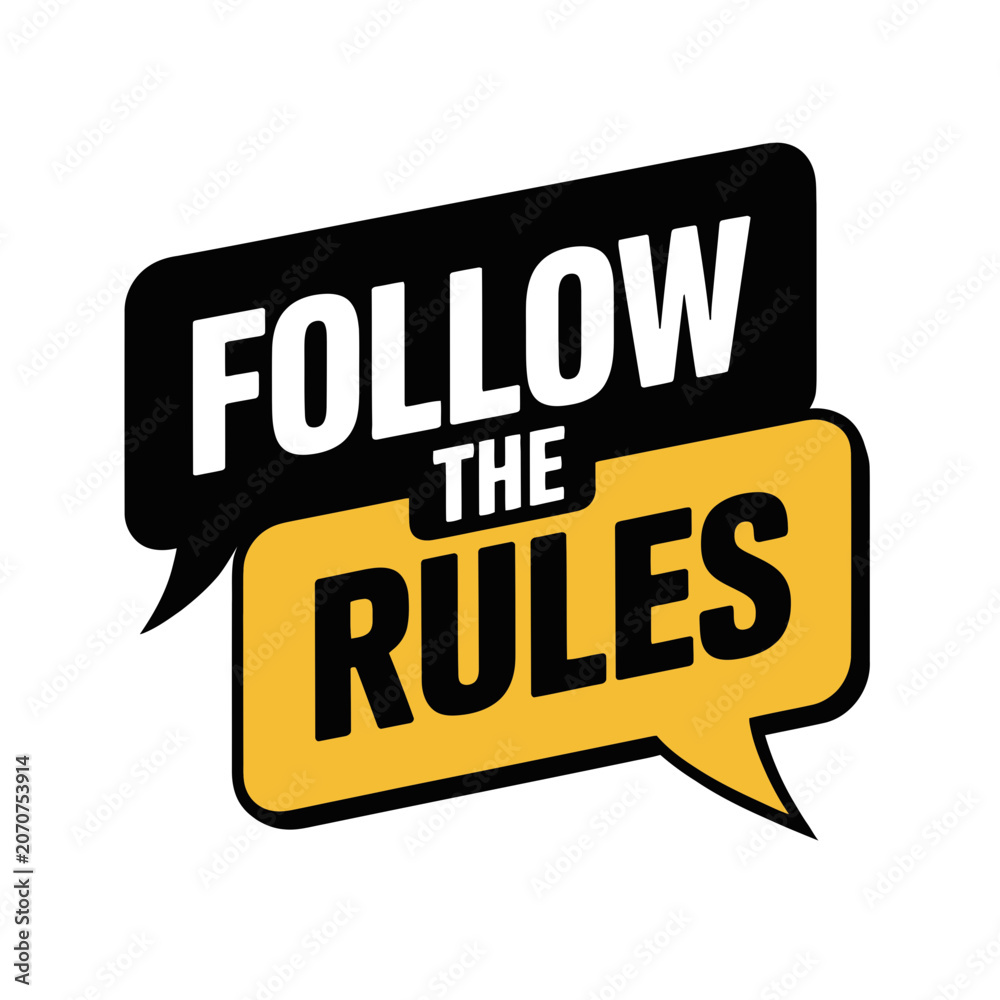 Obraz premium Follow the rules text icon for corporate compliance and policy guidelines