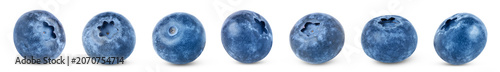 Foto Blueberry isolated set, collection. Clipping path.