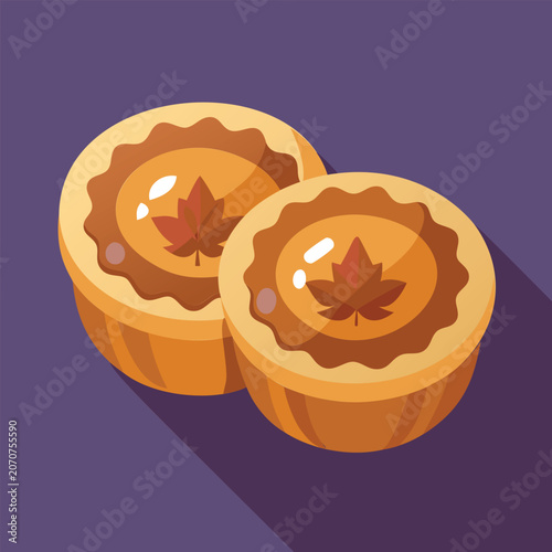 Two maple leaf shaped pastries