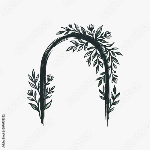 Black and white line art of a blooming thistle plant.