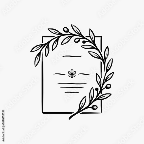 Black and white line art of a potted cactus with flowers.