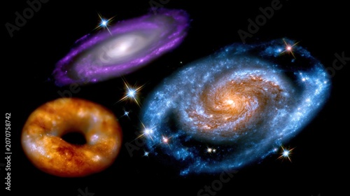 Rare Cosmic Phenomena in Space Showcasing Different Galaxy Shapes and Forms