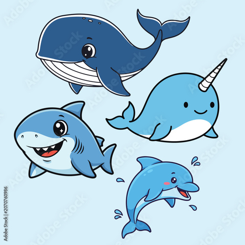 Ocean animal set