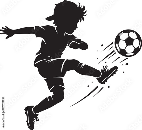 boy playing soccer