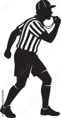 Referee Blowing Whistle