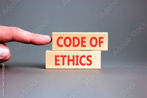 Cuadro en lienzo Code of ethics words symbol