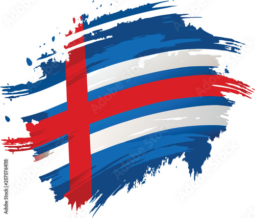фотографія iceland flag painted brush stroke grunge vector illustration