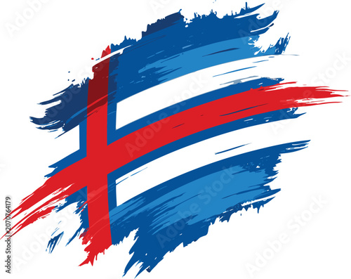 Canvas Print iceland flag brush stroke grunge patriotic vector illustration