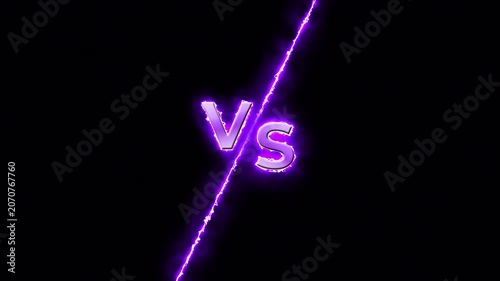 Versus Screen High Quality Metallic VS Text with Electric Aura Overlay 4K Alpha Channel. Just Drag And Drop To Your Footage
