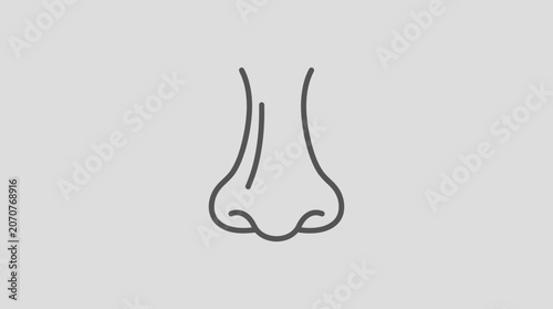 Schilderij op canvas A simple outline vector icon of a human nose.