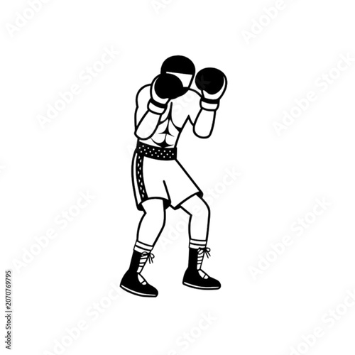 vector illustration of a man in black suit