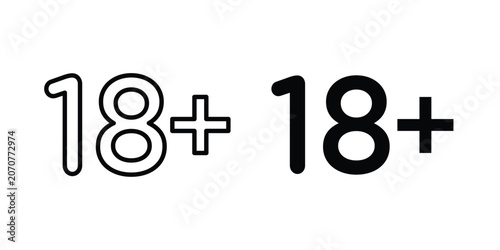 Foto 18 Plus icon. Linear icon collection. Editable vectors