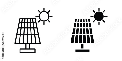 Alternative energy icon. Linear icon collection. Editable vectors