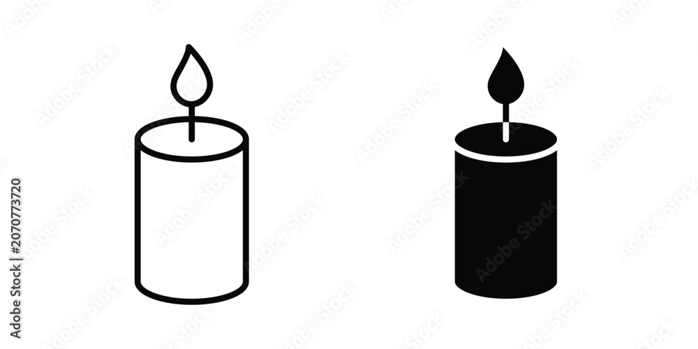 Obraz premium Candle icon. Linear icon collection. Editable vectors