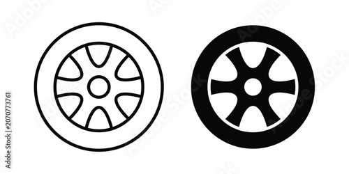 Car wheel icon. Linear icon collection. Editable vectors