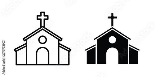 Photos Church icon. Linear icon collection. Editable vectors