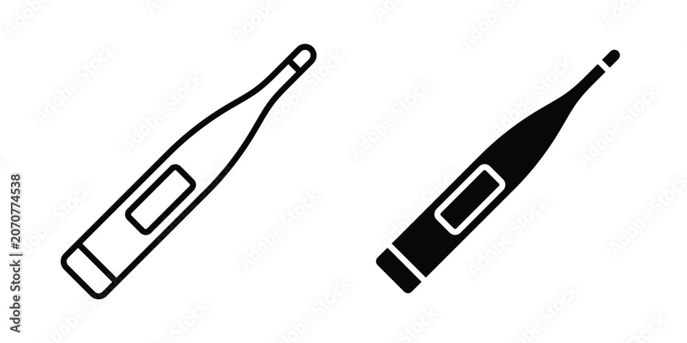 Fototapeta premium Digital thermometer icon. Linear icon collection. Editable vectors