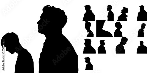 Bild auf Leinwand Man Looking Over His Shoulder Silhouette