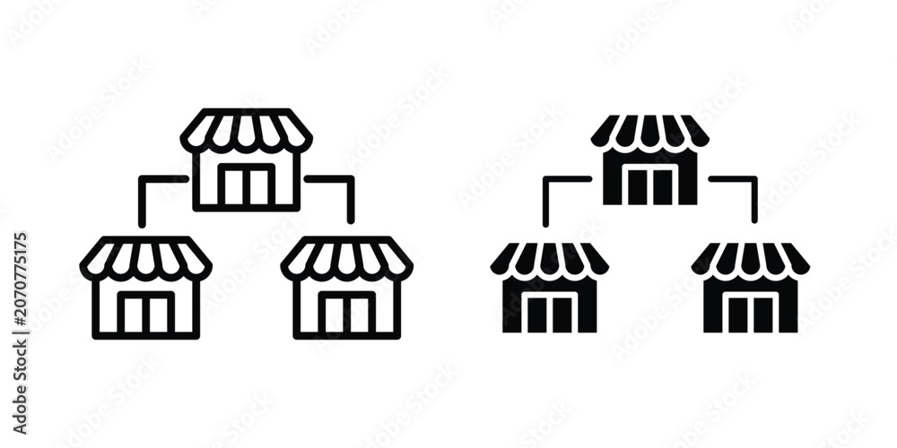 Fototapeta premium Franchise icon. Linear icon collection. Editable vectors
