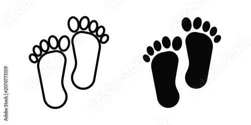 Fotografie Footprint icon. Linear icon collection. Editable vectors