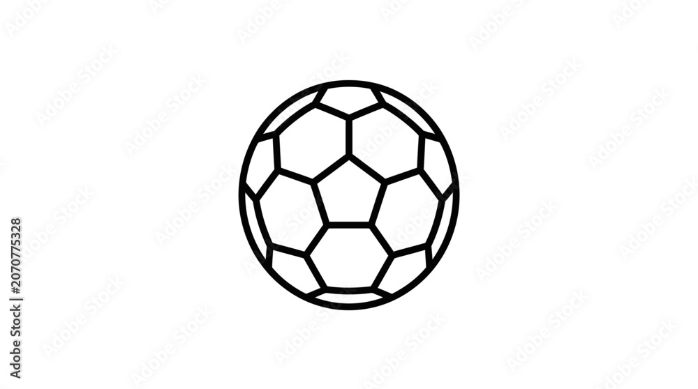 Fototapeta premium Bold geometric soccer ball line icon