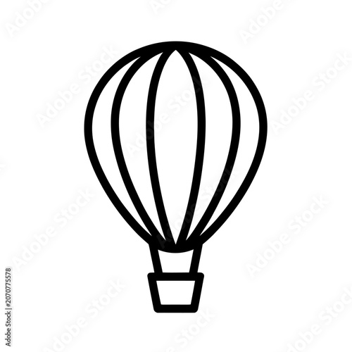Hot air balloon outline icon for travel planning and adventure tourism concepts.